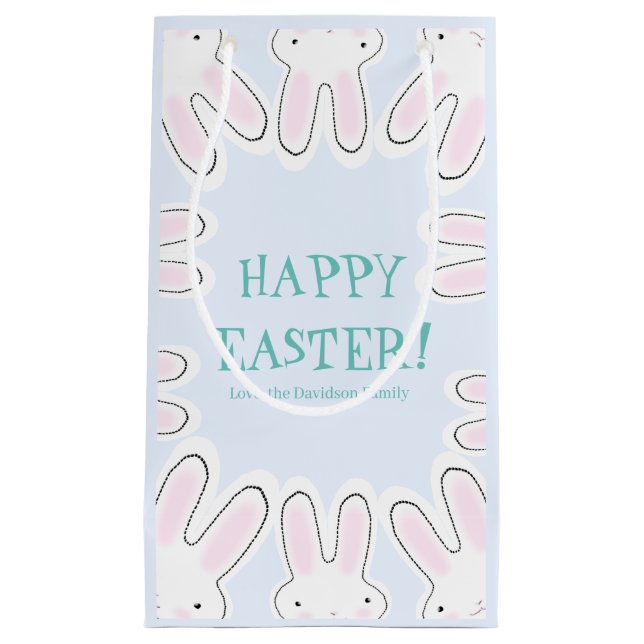 Happy Oaster blassblau niedliche Peeking Bands lus Kleine Geschenktüte (Vorderseite)