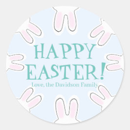 Happy Oaster blassblauen niedlichen Bundys lustig Runder Aufkleber