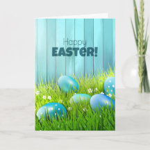 Happy Oaster Blue and White Eggs Gruß