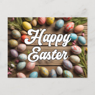 Happy Oaster Blume & Eggs Collage Postkarte