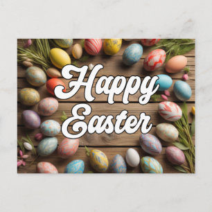 Happy Oaster Blume & Eggs Collage Postkarte