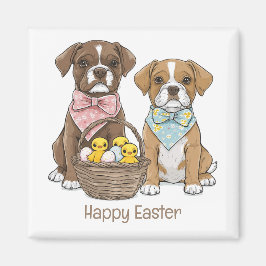 Happy Oaster Boxer Hunde Magnet