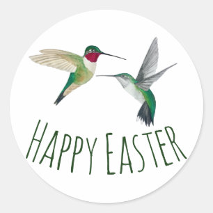 Happy Oaster Broad-tails Hummingbirds Classic Ro Runder Aufkleber
