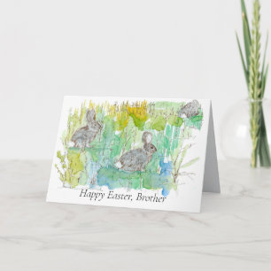 Happy Oaster Brother Cottontail Rabbits Spring Karte