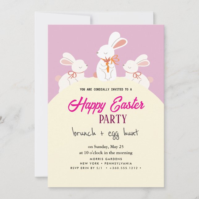 Happy Oaster Brunch and Egg Hunt Einladung (Vorderseite)