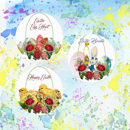 Happy Oaster Brunch Ei Hunt Grüne Mehrzweck-Ziel Etiketten