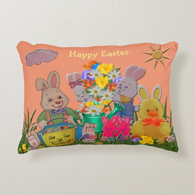 Happy Oaster Buddies Zierkissen (Vorderseite)