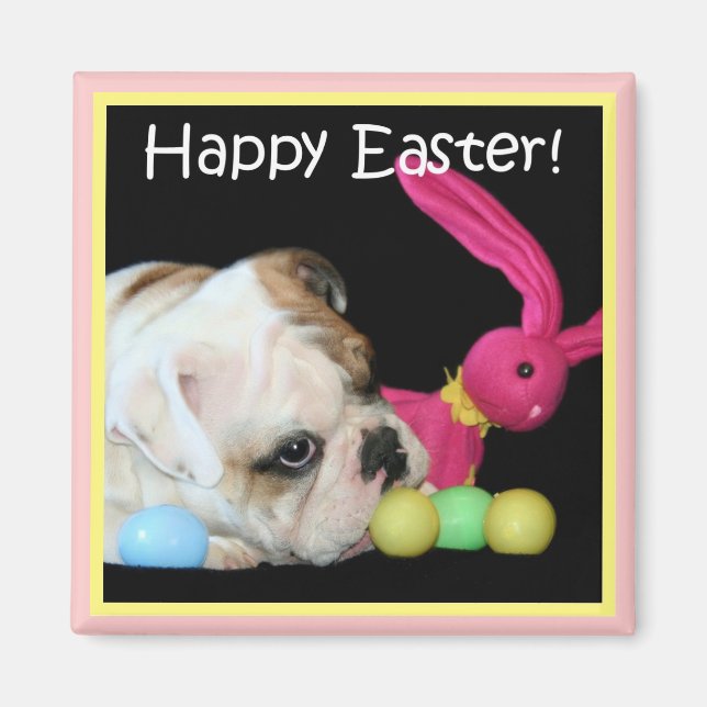 Happy Oaster Bulldog Magnet (Vorne)