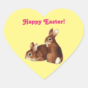 Happy Oaster Bunnies Herz-Aufkleber