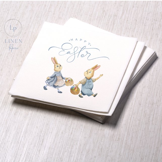 Happy Oaster Bunnies mit Eierkörben Serviette (Von Creator hochgeladen)