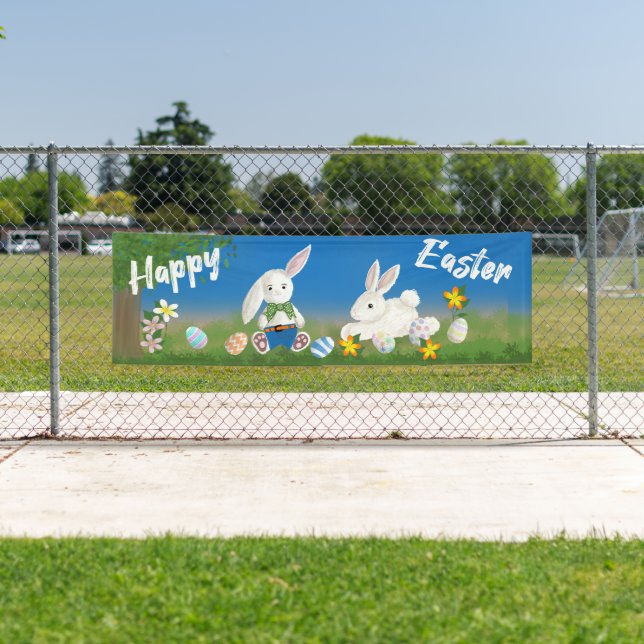 Happy Oaster | Bunnies und gestrichene Eier Banner (Insitu)