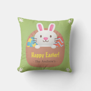 Happy Oaster Bunny and Eggs Room Decke Kissen