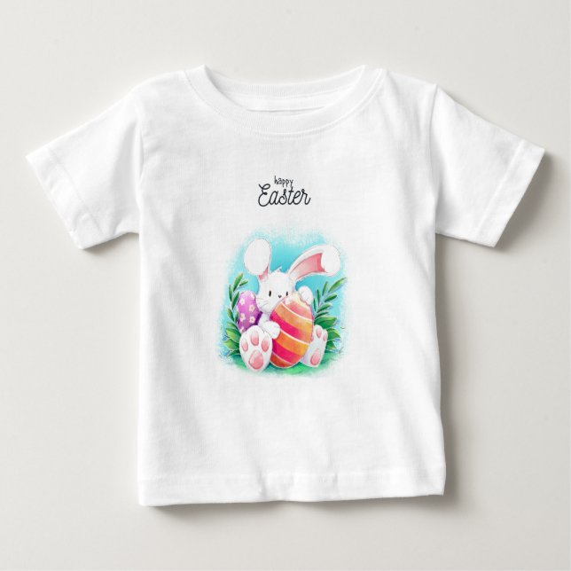Happy Oaster Bunny Baby T-shirt (Vorderseite)