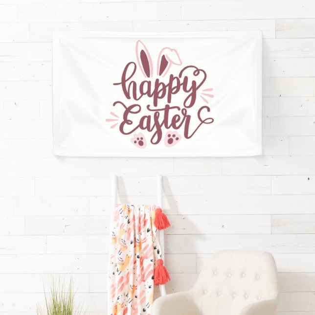 Happy Oaster Bunny Banner - Niedlicher Frühlingsur (Insitu)