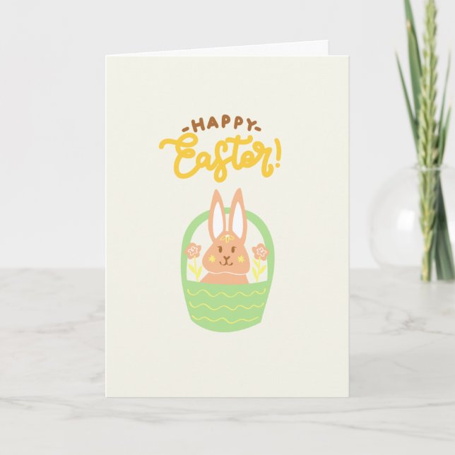 Happy Oaster Bunny Basket Karte (Vorderseite)