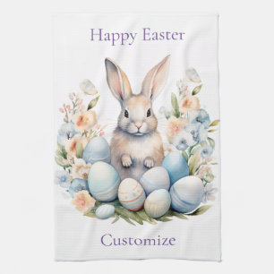 Happy Oaster Bunny Basket Thunder_Cove Geschirrtuch
