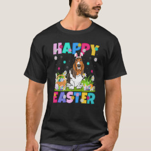 Happy Oaster Bunny Basset Hound Hund Ostersonntag T-Shirt