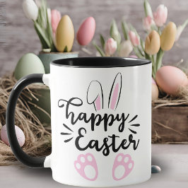 Happy Oaster Bunny Black and Pink Oaster Tasse