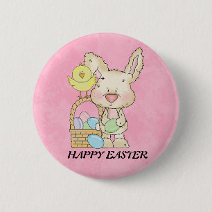 Happy Oaster Bunny Button