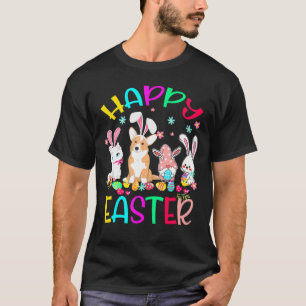 Happy Oaster Bunny Cat Corgi Gnomes Matching Kids T-Shirt