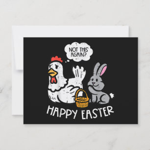 Happy Oaster Bunny Chicken Nicht wieder Funny Men  Postkarte
