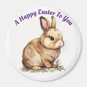 Happy Oaster Bunny Circle Magnet
