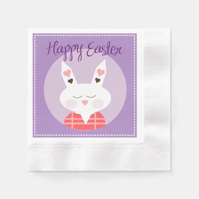 Happy Oaster Bunny Cocktail Papier Napkin Serviette (Vorderseite)