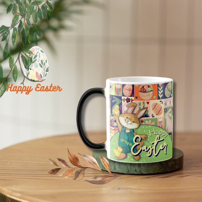 Happy Oaster Bunny Colorful Collage Tasse (Happy Easter Bunny Colorful Collage Mug )