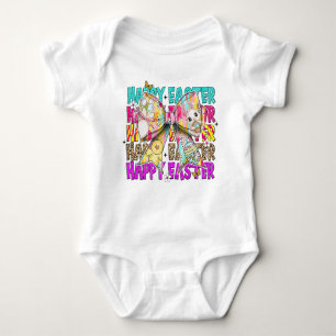 Happy Oaster Bunny Coquette Bow Baby Strampler