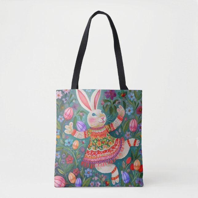 Happy Oaster Bunny Dance Tasche (Vorderseite)