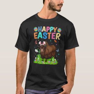 Happy Oaster Bunny Egg Funny Bison Ostern Sonntag T-Shirt