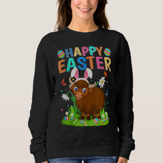Happy Oaster Bunny Egg Funny Buffalo Ostersonntag Sweatshirt