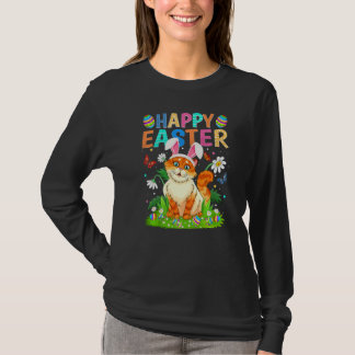 Happy Oaster Bunny Egg Funny Cat Ostersonntag T-Shirt