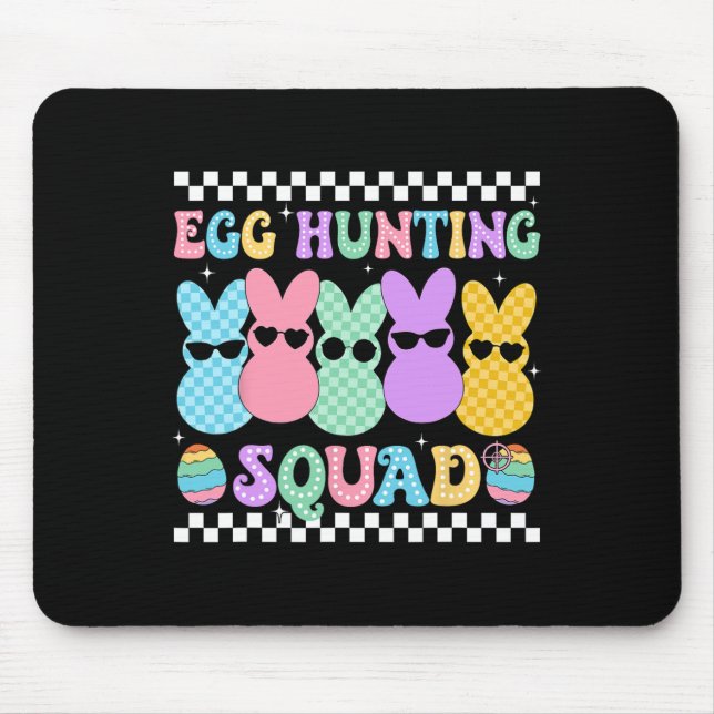 Happy Oaster Bunny Egg Junting Squad Crew Familie  Mousepad (Vorne)