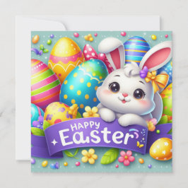 Happy Oaster - Bunny Eggs in Pastellfarben Feiertagskarte