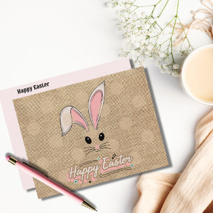 Happy Oaster Bunny Face Neutral Polka Dots Postkarte