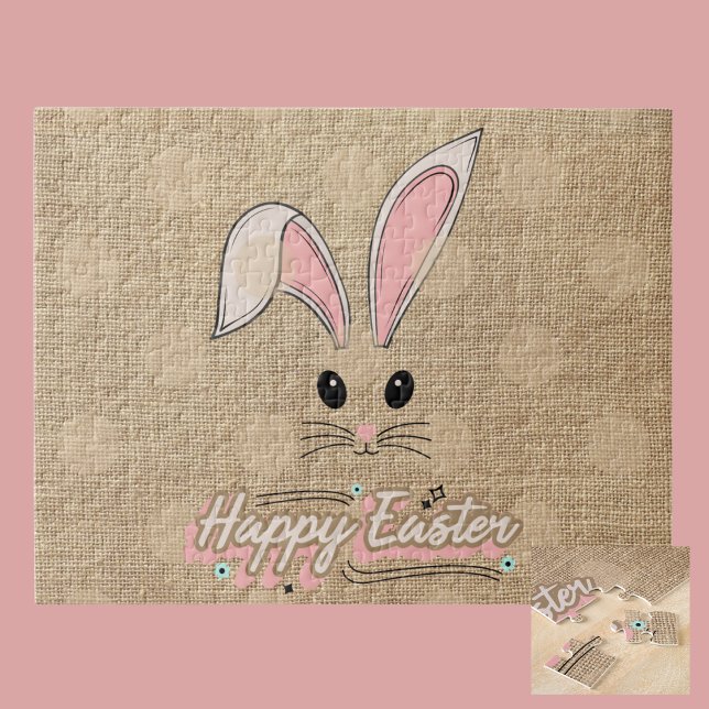Happy Oaster Bunny Face Neutral Polka Dots Puzzle (Von Creator hochgeladen)