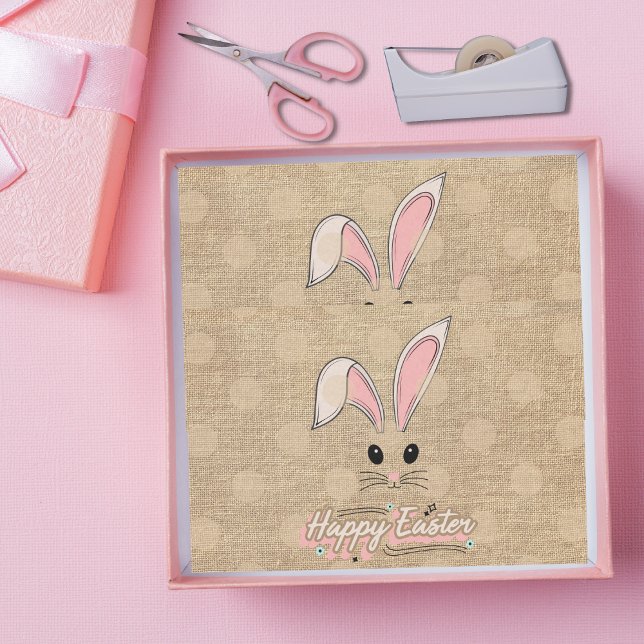 Happy Oaster Bunny Face Neutral Polka Dots Seidenpapier (Von Creator hochgeladen)