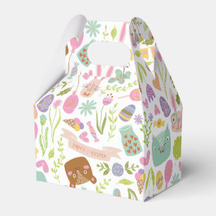 Happy Oaster Bunny Floral Pattern Geschenkschachtel