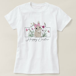 Happy Oaster Bunny Floral T-Shirt