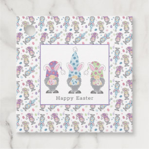 Happy Oaster Bunny Gnomes Geschenkanhänger
