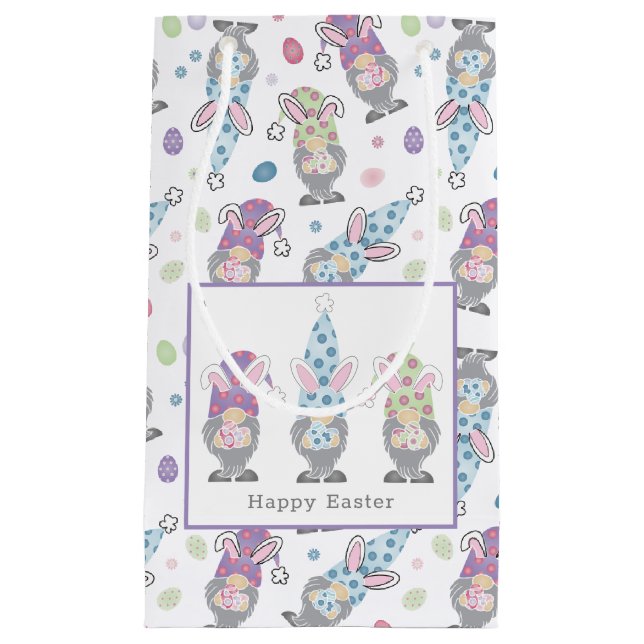 Happy Oaster Bunny Gnomes Kleine Geschenktüte (Vorderseite)