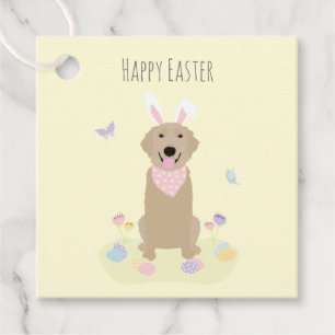 Happy Oaster Bunny Golden Retriever Geschenkanhänger