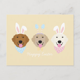 Happy Oaster Bunny Golden Retriever Postkarte
