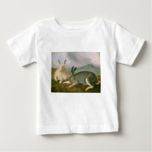 Happy Oaster Bunny Hare Couple Watercolor Vintag Baby T-shirt