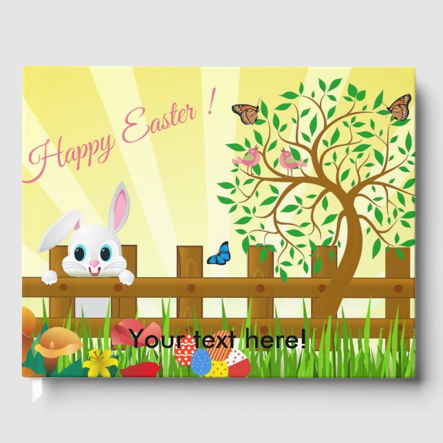 Happy Oaster Bunny Illustration Gästebuch (Vorderseite)