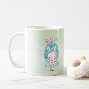 Happy Oaster Bunny In Ei mit Namen Kaffeetasse