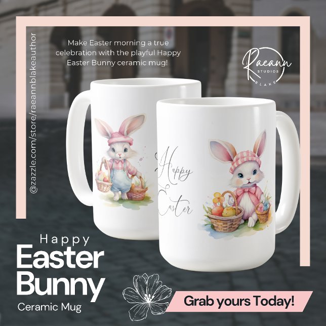 Happy Oaster Bunny Keramik Tasse (Von Creator hochgeladen)