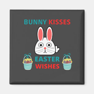 Happy Oaster Bunny Kisses and Wishings Magnet