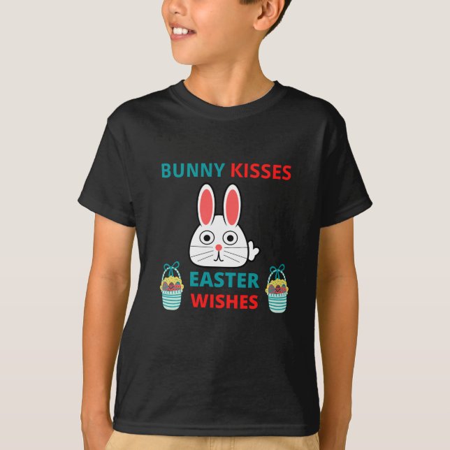Happy Oaster Bunny Kisses and Wishings T-Shirt (Vorderseite)